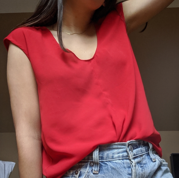 J.Crew Semi Sheer Shirttail blouse - Picture 3 of 4